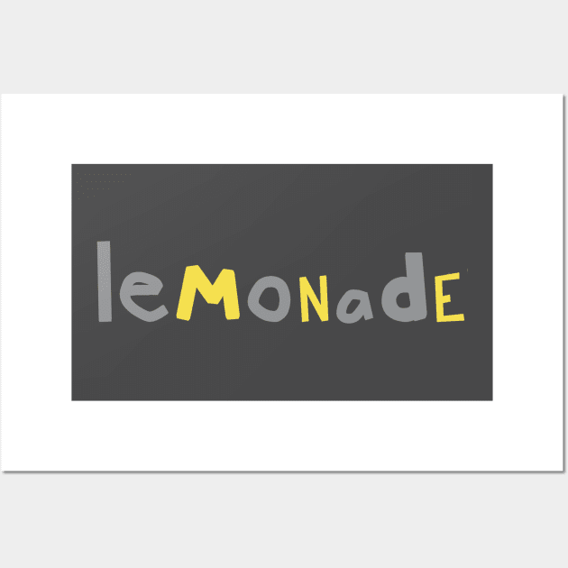 Lemonade in Ultimate Gray Illuminating Typography Wall Art by ellenhenryart